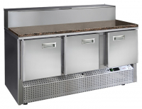 Стол холодильный для пиццы Finist СХСнпцг-700-3 (нижний холодильный агрегат) с гранитной столешницей 